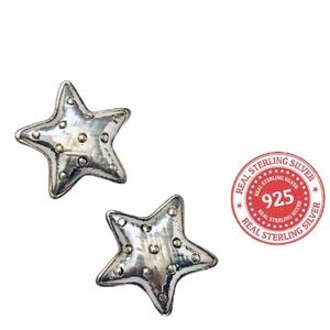 Sterling Silver Modernist Earrings Signed MH VTG